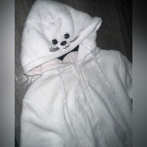 White animal pajama onesie
